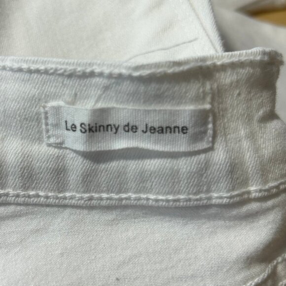 Womens Frame Denim Blanc White Le Skinny de Jeanne Raw Hem Ankle Slit Jeans 23 * - Picture 13 of 13